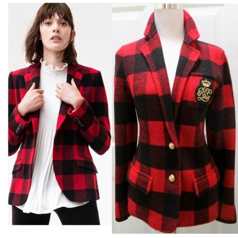 Lauren Ralph Lauren Red and Black Plaid Jacket